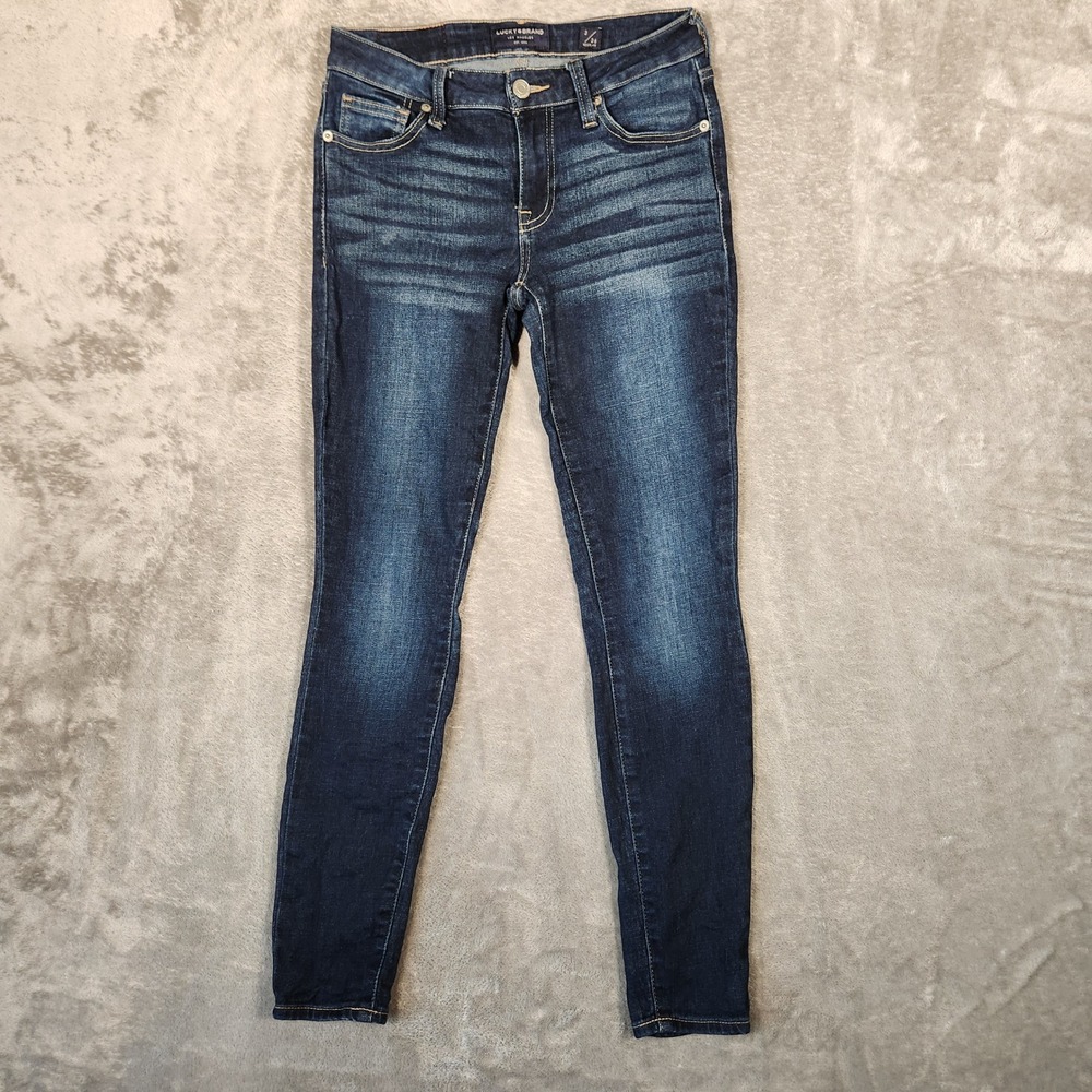 Lucky Brand Lolita Skinny Jeans Womens 2/26 Blue Excellent Low Rise Dark Wash - Picture 1 of 15